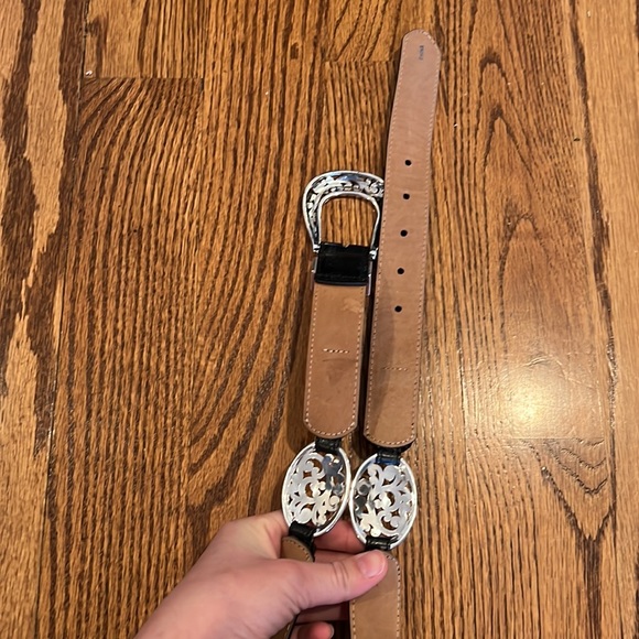 Brighton Black Leather Belt with Silver / Gold Hardware and Rhinestones Size 32 - Picture 4 of 6